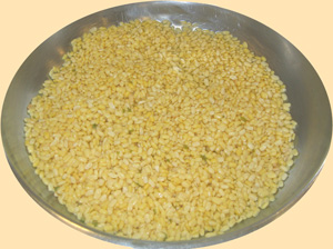 Split Mung Dhal/Lentils soaked in dish